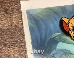Disney 1995 LE ROI LION Simba Animation Cel avec arrière-plan officiel