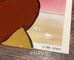 Disney 1995 LE ROI LION Simba et Mufasa Animation Cel Avec Fond Officiel