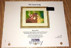 Disney Animation Cel Le Roi Lion Hakuna Matata Cellule D'art Rare Édition Limitée