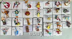 Disney Christmas Magic Grolier Lot De 30 Ornements Avec Boîtes Objets De Collection