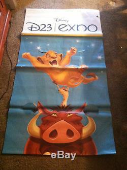 Disney D23 Expo Roi Lion Vinyl Street Banner Authentic Extremel Rare Lire Desc