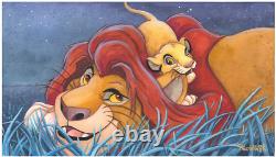 Disney Fine Art Edition Limitée Canvas Père Et Fils-lion King-st. Laurent