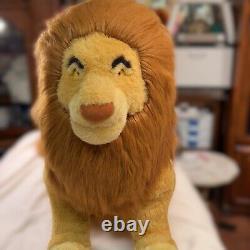 Disney Jumbo Rare Lion King Mufasa/Simba Peluche Disney Store Taille Réelle Articulée