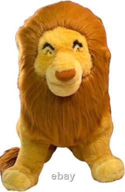 Disney Jumbo Rare Lion King Mufasa/Simba Peluche Disney Store Taille Réelle Poseable