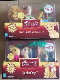 Disney Le Roi Lion 2002 Ensemble de jeu des petits lions qui s'embrassent Simba & Nala & la famille Simba Très rare