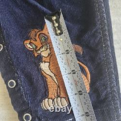 Disney Le Roi Lion La Garde du Roi Simba Kovu Salopette bleue en velours côtelé bébé 6 mois vintage