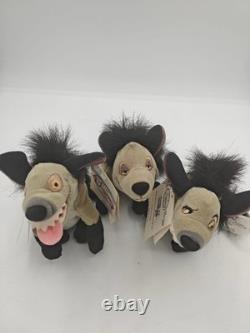 Disney Le Roi Lion – Lot rare de 3 peluches mascottes hyènes Shenzi, Banzaï et Ed