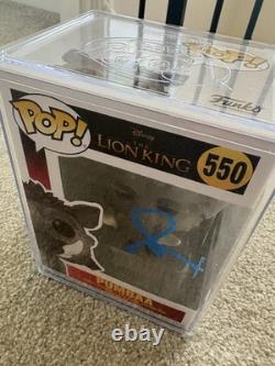 Disney Le Roi Lion Pumba Funko POP Signé Par Seth Rogen Avec Étui Acrylique
