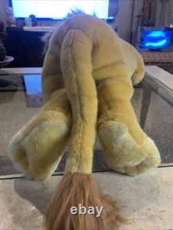 Disney Le Roi Lion VTG Jumbo Avec Étiquettes Simba Adulte Peluche Stuffed Mattel Crinière Épanouie