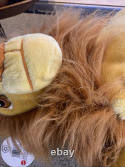 Disney Le Roi Lion VTG Jumbo Avec Étiquettes Simba Adulte Peluche Stuffed Mattel Crinière Épanouie