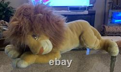 Disney Le Roi Lion VTG Jumbo Avec Étiquettes Simba Adulte Peluche Stuffed Mattel Crinière Épanouie