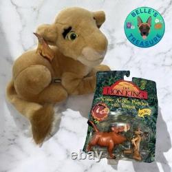 Disney Mattel Le Roi Lion Pumba Timon Figurines & RARE Nala Peluche 1994 Vintage