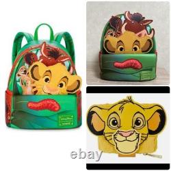Disney Parks Le Roi Lion Sac à dos Loungefly et portefeuille du 30ème anniversaire 2024 NWT
