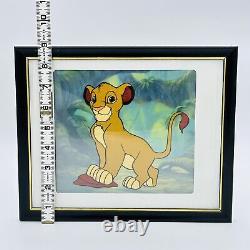 Disney Roi Lion Simba Animation Cel avec Arrière-plan 1995 8 x 7,75 Encadré