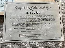 Disney Sericel Le Roi Lion Certificat d'Authenticité Rare Tableau