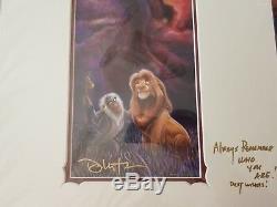 Disney, Signé Par Darren Wilson, Print Deluxe, Le Roi Lion, Simba, Nouveau Avec Coa