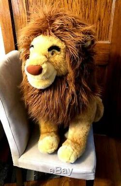 Disney Store 32 Jumbo Simba Grand Le Roi Lion Mufasa En Peluche Rare