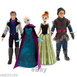 Disney Store Frozen Elsa Anna Kristoff & Hans Set Cadeau Deluxe Doll Fashion Robe
