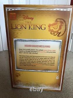 Disney Store Limited Edition Simba Cub En Peluche Peluche Le Roi Lion Rare Feuille