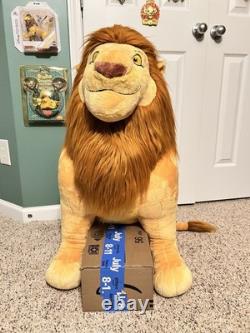Disney Store Timbre Jumbo Mufasa Rare Peluche Le Roi Lion