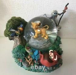 Disney The Lion King Simba Pumbaa Timon Snow Globe Boîte À Musique Figurine Jouet Nm
