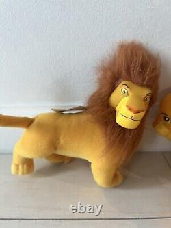 Disney Vintage Lion King Adult et Cub Simba Vinyl Mini Peluche Applaudissements Rare Menthe