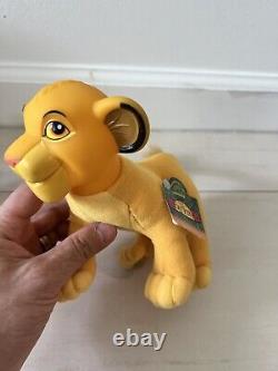 Disney Vintage Lion King Adult et Cub Simba Vinyl Mini Peluche Applaudissements Rare Menthe