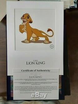 Disney's King Ltd Ed Lion Livre # 3359/3500 Withsericel Signé Par 4 Disney Artistes