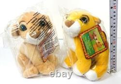Disney vintage Le Roi Lion peluche Sweetheart embrassant Simba et Nala neuve