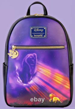 EXCLUSIF Loungefly Disney Le Roi Lion Mufasa Souviens-toi de qui tu es Sac à dos NEUF avec étiquette