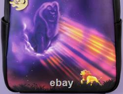 EXCLUSIF Loungefly Disney Le Roi Lion Mufasa Souviens-toi de qui tu es Sac à dos NEUF avec étiquette