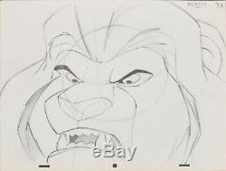 Encadré Walt Disney Animation Art Dessin De Production Mufasa Du Roi Lion