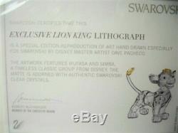 Ensemble Complet De 6 Pièces Swarovski Disney 2010 Série Lion King + Bannette Lithograpgh