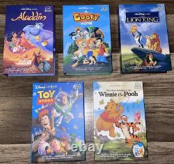 Ensemble D'épingles Disney Vhs Série 2 Aladin Goofy Lion King Toy Story Pooh Nouveau Scellé