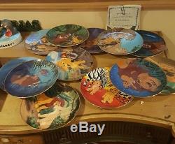 Ensemble De 12 Assiettes De Collectionneur Du Roi Lion Complete Disney Bradford Exchange Avec Coa