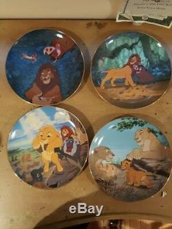 Ensemble De 12 Assiettes De Collectionneur Du Roi Lion Complete Disney Bradford Exchange Avec Coa