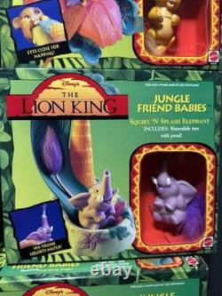 Ensemble complet de bébés amis de la jungle du Roi Lion vintage RARE en parfait état HTF