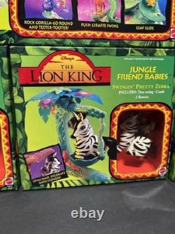 Ensemble complet de bébés amis de la jungle du Roi Lion vintage RARE en parfait état HTF