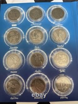 Ensemble complet de collection Walt Disney 24 pièces en argent - La Reine des Neiges, Le Roi Lion et plus encore