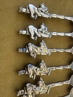 Ensemble de 11 cuillères à céréales en argent massif Disney Kellogg's Le Roi Lion Mufasa Simba