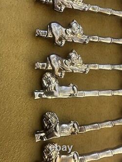 Ensemble de 11 cuillères à céréales en argent massif Disney Kellogg's Le Roi Lion Mufasa Simba