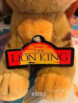 Ensemble de peluches Lion King 1994 Rare Disney Store avec étiquettes Simba Rafiki Timon Pumbaa