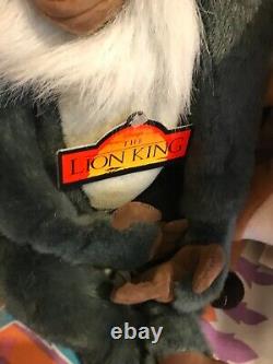 Ensemble de peluches Lion King 1994 Rare Disney Store avec étiquettes Simba Rafiki Timon Pumbaa