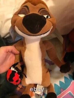 Ensemble de peluches Lion King 1994 Rare Disney Store avec étiquettes Simba Rafiki Timon Pumbaa