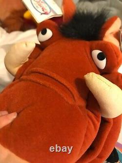 Ensemble de peluches Lion King 1994 Rare Disney Store avec étiquettes Simba Rafiki Timon Pumbaa