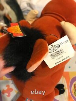 Ensemble de peluches Lion King 1994 Rare Disney Store avec étiquettes Simba Rafiki Timon Pumbaa