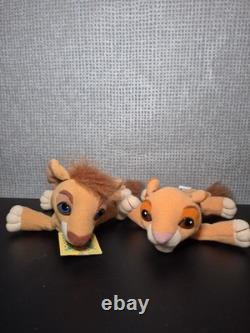 Ensemble de peluches Vitani et Kiara du Roi Lion 2 de Disney, rare, vintage 1998 (fierté de Simba)
