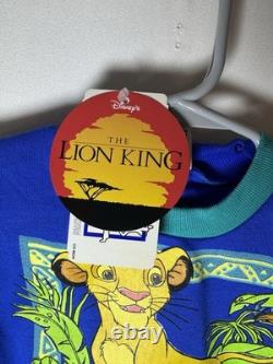 Ensemble de pyjama pour tout-petit Disney Le Roi Lion vintage des années 90, pantalon Simba 2T, pull 3T, neuf avec étiquettes.