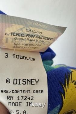 Ensemble de pyjama pour tout-petit Disney Le Roi Lion vintage des années 90, pantalon Simba 2T, pull 3T, neuf avec étiquettes.