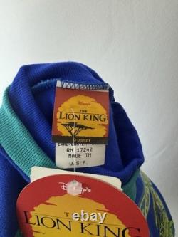 Ensemble de pyjama pour tout-petit Disney Le Roi Lion vintage des années 90, pantalon Simba 2T, pull 3T, neuf avec étiquettes.